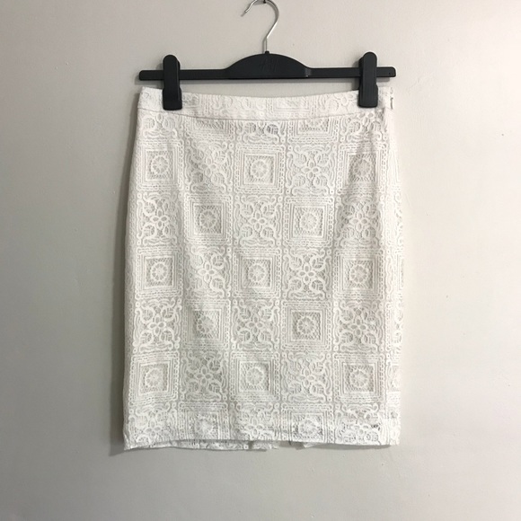 The Limited Dresses & Skirts - The Limited White Lace Pencil Skirt